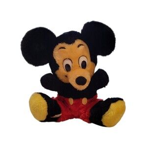 Vintage Baby Mickey Mouse Plush Walt Disney World 9" Made In Korea
